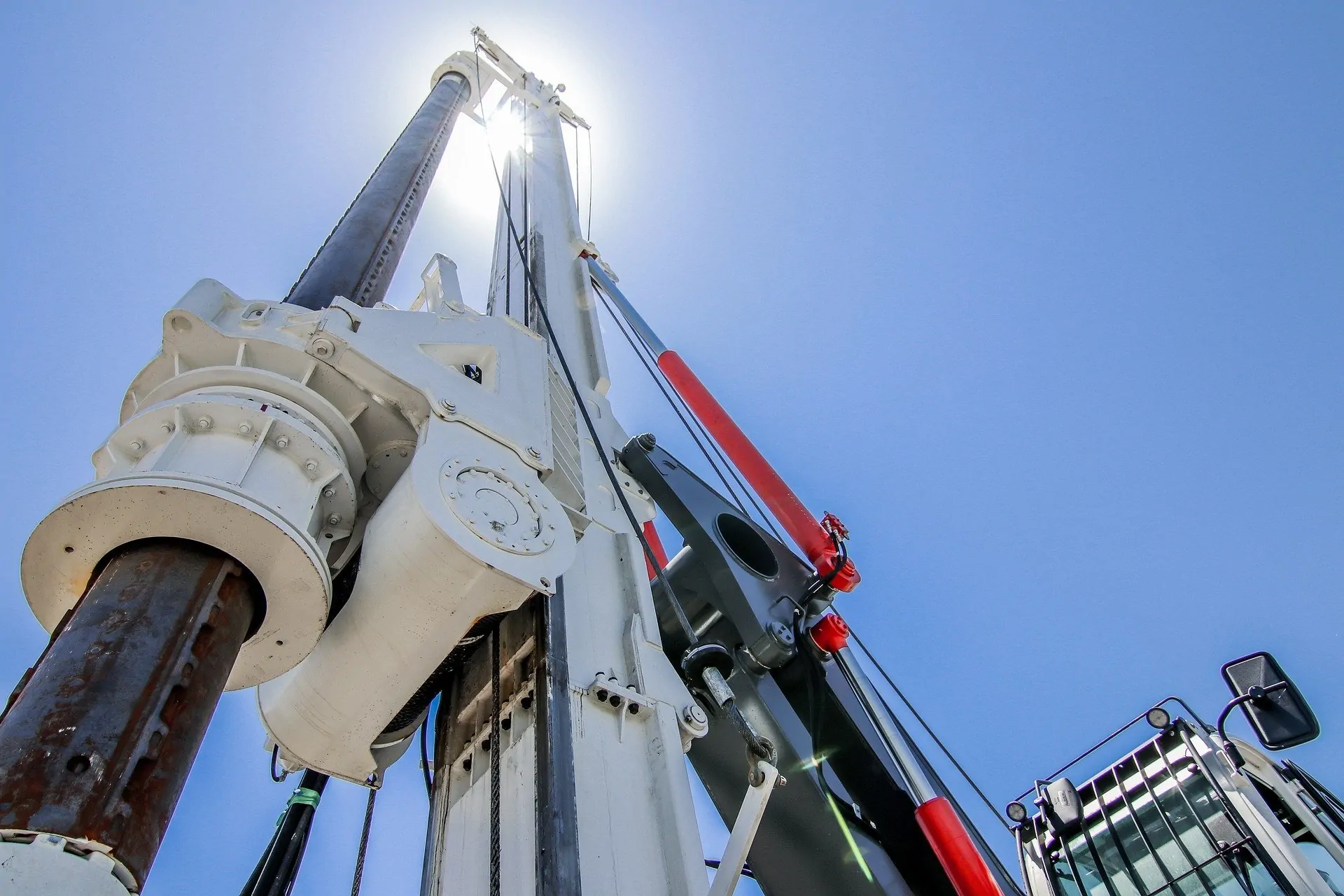 Drilling rig at sunset
